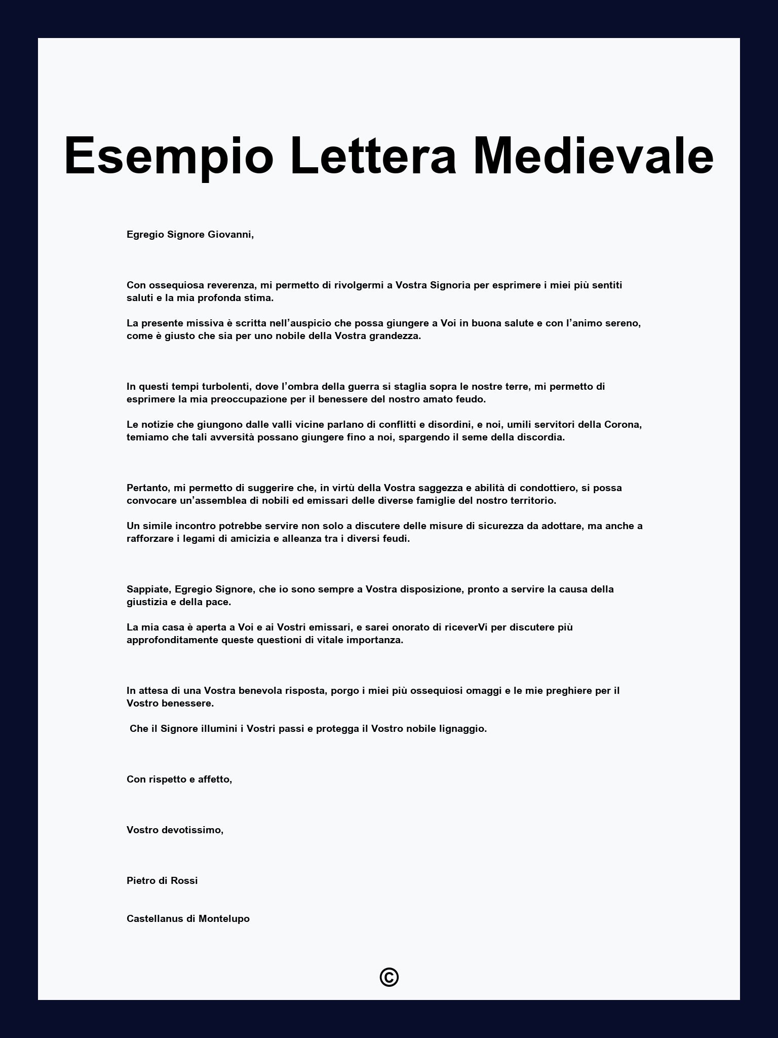 Esempio Lettera Medievale