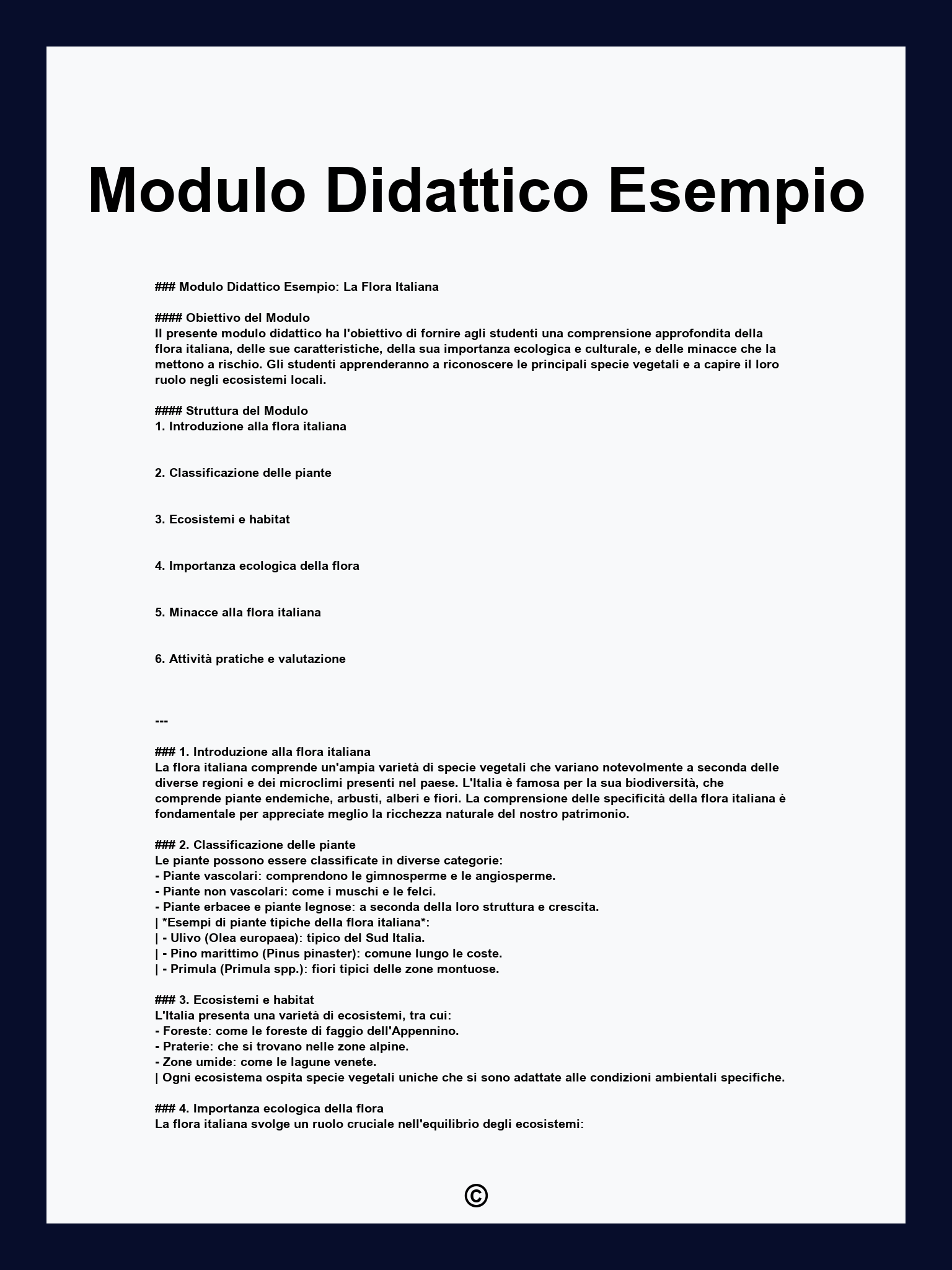 Modulo Didattico Esempio